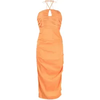 rachel gilbert robe mi-longue ayla à effet drapé - orange