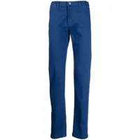 kiton pantalon chino à coupe droite - bleu