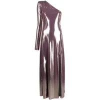 forte forte robe longue métallisée à une épaule - violet