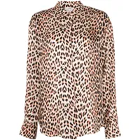 forte forte chemise à imprimé léopard - marron