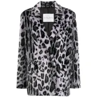 forte forte manteau boutonné à imprimé léopard - violet