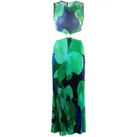 l'idée robe plissée jardin à fleurs - vert