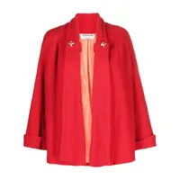 a.n.g.e.l.o. vintage cult veste texturée à détail de broche (années 1950) - rouge