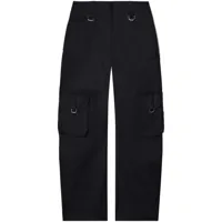 off-white pantalon droit en coton à poches cargo - noir