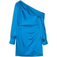 simkhai robe courte cameron à design asymétrique à une épaule - bleu