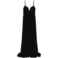 simkhai robe longue maude à effet plissé - noir