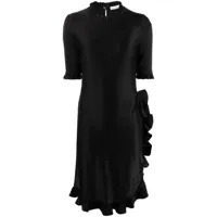 rabanne robe courte asymétrique à coupe courte - noir