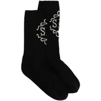 simone rocha chaussettes à motif monogrammé - noir