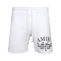 amiri short de sport en coton à logo imprimé - blanc