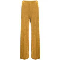 viktor & rolf pantalon en velours à coupe ample - jaune