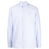 hackett chemise en coton à logo brodé - bleu