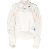 maison mihara yasuhiro chemise en coton à patch logo - blanc