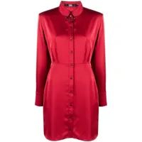 karl lagerfeld robe-chemise en satin à breloque karl - rouge