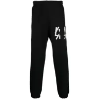 44 label group pantalon de jogging en coton à logo imprimé - noir