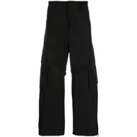 44 label group pantalon à poches cargo en coton mélangé - noir