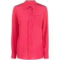 lanvin chemise en soie à boutonnière - rose