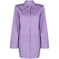 the attico robe-chemise à épaulettes - violet