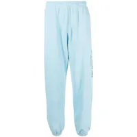 sporty & rich pantalon de jogging en coton à logo imprimé - bleu