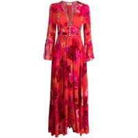 camilla robe longue en soie à fleurs - multicolore