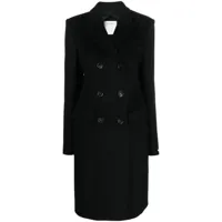 sportmax manteau morgana en laine vierge à boutonnière croisée - noir