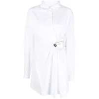 christopher esber robe-chemise folia à ornements - blanc