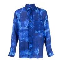 destin chemise à motif tie dye - bleu