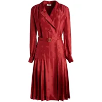 bally robe-chemise en soie à logo en jacquard - rouge