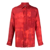 destin chemise en lin à motif tie dye - rouge