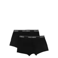 dolce & gabbana lot de deux boxers en coton à taille logo - noir