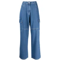 studio tomboy jean en coton à poches cargo - bleu
