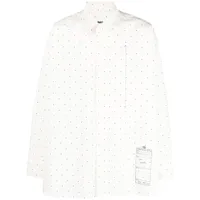 mm6 maison margiela chemise en coton à pois - blanc