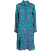 odeeh robe-chemise memphis agates en soie - vert