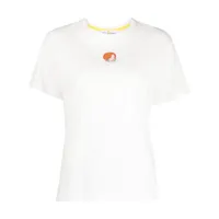 mira mikati t-shirt en coton biologique à logo brodé - blanc