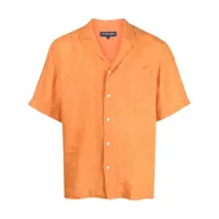 frescobol carioca chemise en lin angelo à manches courtes - orange