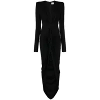 alexandre vauthier robe longue à design froncé - noir