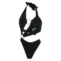 louisa ballou maillot de bain bustier à design asymétrique - noir