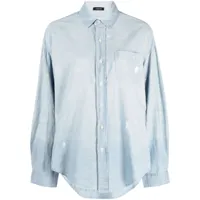 r13 chemise à effet taches de peinture - bleu