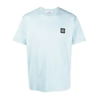 stone island t-shirt en coton à patch compass - bleu