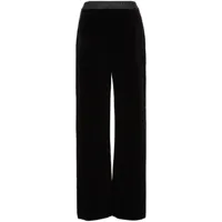 emporio armani pantalon en velours à taille à logo - noir