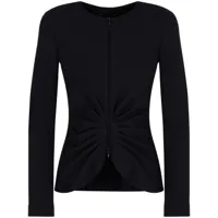 emporio armani veste zippée à détails froncés - noir