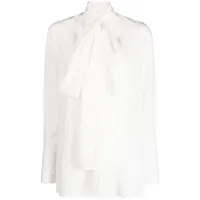 givenchy blouse en soie à col lavallière - blanc