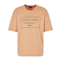giorgio armani t-shirt en coton à logo brodé - jaune