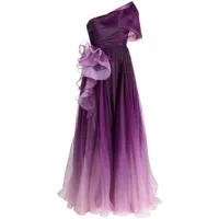 ana radu robe longue drapée à une épaule - violet