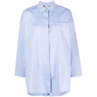 's max mara chemise en coton à manches longues - bleu