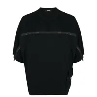 undercover t-shirt en coton à détail de zip - noir