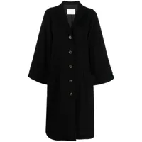 société anonyme manteau long à logo brodé - noir