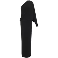 saint laurent robe drapée à design asymétrique en cachemire - noir