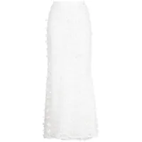 cynthia rowley jupe taille-haute à dentelle fleurie - blanc
