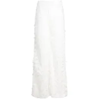 cynthia rowley pantalon taille-haute à dentelle fleurie - blanc