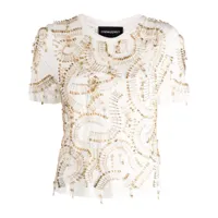 cynthia rowley t-shirt en coton à détail d'épingle - blanc